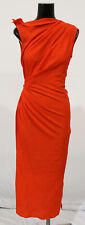 Zara x Narciso Rodriguez Women's Wool-Blend Ruched Midi Dress LV5 Orange Medium picture