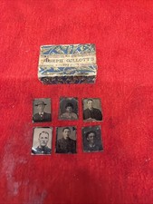 LOT OF 6 MINIATURE TIN TYPE PORTRAIT BLACK & WHITE PHOTOGRAPHS (4) picture