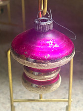 VTG 1950s  Shiny Brite Ornaments Lot of 10 Tornado Lantern UFO Top Mica Glitter  picture