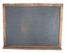 Vtg Richmond School Furniture Slate 1940's Oak Framed Chalkboard W Tray 19x25 picture