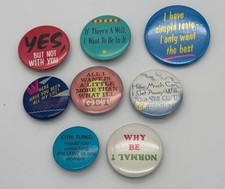 Vintage Lot of 8 Pin Back Buttons Snarky Humor Sassy Sayings from the 1990s  picture