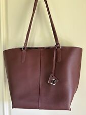 $248 NWOT BOTKIER LEATHER HUDSON TOTE W/ REMOVABLE POUCH & DUST BAG. BURGUNDY picture