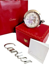 *** Cartier Pasha Jumbo Stainless Steel Clock Complete With boxes and Booklet ** picture