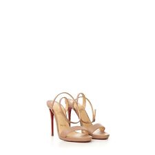 CHRISTIAN LOUBOUTIN 895$ Loubi Queen 120 Sandals In Nude Nappa Leather picture