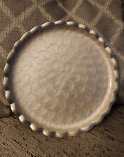 SimplyDesignz Cream Enamel TRAY Capiz Pattern Simply Gorgeous Handcrafted & EUC picture