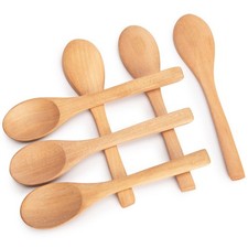 HANSGO Small Wooden Spoons, 6PCS Wooden Spoons for Eating Honey Coffee Tea Jam B picture