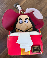 Loungefly Disney Captain Hook Burgundy Red Mini Backpack picture