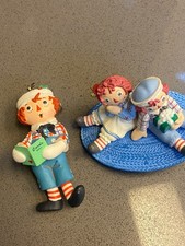 Two Vintage Hallmark Raggedy Ann and Andy Ornaments 2001 & 2003 picture