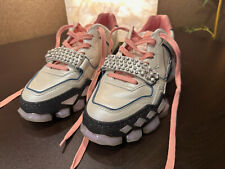 Jimmy Choo Pearlescent Gem Rhinestone Bling w Pink Sneakers EU 39.5 US 9 picture