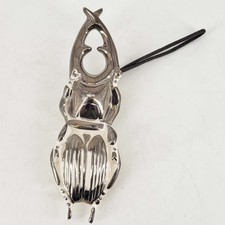 Anna Collette Hunt Anthropologie White Silver Ceramic Stag Beetle Insect Decor picture