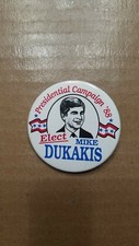 Michael Mike Dukakis 1988 Presidential Campaign pin button picture