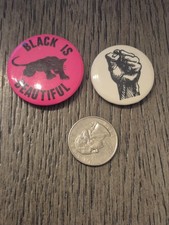 Black Panther Party 1960's Civil Rights Black power Fist button pin picture