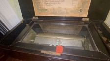 Antique Cylinder Music Box Inlaid Wood Case “Mandoline Expressive” picture