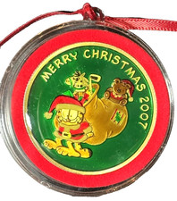 Garfield - Season's Greetings -2007 - Enameled Silver Coin 1 ounce .999 Silver picture