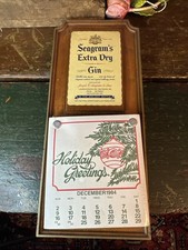 VTG SEAGRAM'S Extra Dry Gin Wall Advertising Calendar Holiday Greetings 1984 NOS picture