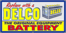 Delco Batteries Gas Repair Station Vintage Old School Sign Remake Banner 48