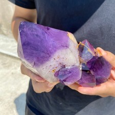 2.4lb Natural amethyst cluster quartz crystal Raw mineral specimen healing picture