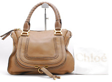 Chloe Marcie Handbag Shoulder Bag Medium Leather Brown #A165 picture