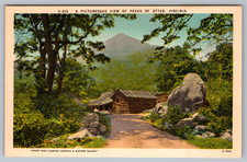 Postcard a Picturesque View of Peaks of Otter Virginia Linen picture