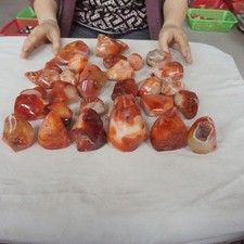 9.6LB 30Pcs Natural Red Carnelian Agate Crystal Flame Point Carved Healing picture