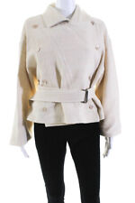Dries Van Noten Womens Double Breasted Collared Jacket White Cotton Size Medium picture