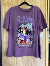 Disney Parks Villains World Tour T Shirt Large Purple Ursula Cruella Evil Queen picture