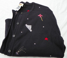 TALBOTS  Women's USA Patriotic Navy Blue Sweater -  size XL - NEW picture