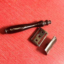 Vintage Double Edge Safety Razor 3-Piece with Dark  Metal picture