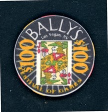 XXRARE $100 Bally's Festival of Games Las Vegas, Nevada Casino Chip picture