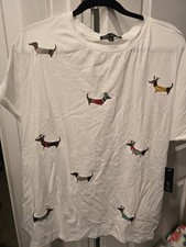 1X Women's Plus SPARKLE Holiday Reindeer Dachshund Dog Top/Shirt/Blouse NWT picture