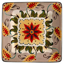 NEW Tabletops Gallery Odessa Square Salad Plate Floral Misto Artsy Colorful 8 in picture