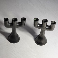 RARE VINTAGE Oaxacan Mexican Ceramic Candelabra Candle Holders picture