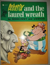 Asterix and the laurel wreath hard cover collectible book picture