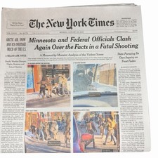 The New York Times Newspaper January 26 2026 Minnesota & Federal Officials Clash picture