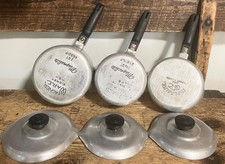 VTG Wagner Ware Sidney -0- & GHC Magnalite Gourmet Sauce 3 Pan Lot W/ 3 Lids picture