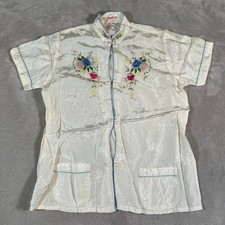 Vintage 60s Youth Shanghai Floral Print 100% Rayon Button Up Dress Up Size 14 picture