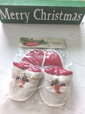 Vintage NOS Shiny Bright Santa Slippers picture