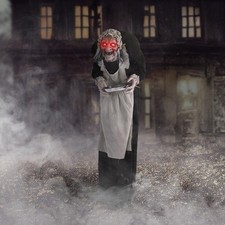 5.0 Ft. Life-Size Talking Zombie Maid Animatronic - Perfect for Halloween Decor picture