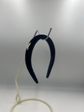 ETRO Navy Blue Velvet Headband Silver Tone Pegasus Hair Accessory picture