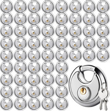 60 Pack Padlocks Keyed Alike, Stainless Steel Disc Locks picture