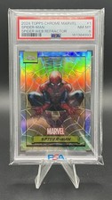Spider-Man 2024 Topps Chrome Marvel Web Refractor /399 #1 PSA 8 picture