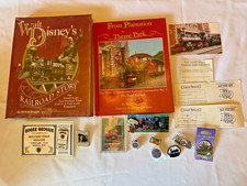 RARE DLRR Collectors Lot - Walt’s Railroad Story Book, Lilly Belle Tix, 9 Pins picture
