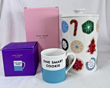 Kate Spade New York x LENOX Christmas Cookie Time Jar + One Smart Cookie Mug NWB picture