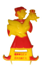 HTF Vtg MCM Rosen Rosbro Hard Plastic Goosey Gander Lollipop Sucker Candy Holder picture