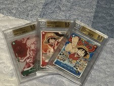 One Piece Promos 3 Card Lot Monkey D. Luffy Beckett 9.5 picture