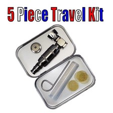 5 Pc. Travel Kit Classic Chamber Pipe w /5 Brass Screens Smoking Poker Dube Tube picture