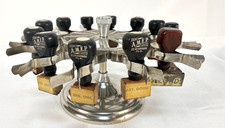 Vintage Numismatic Coin Grading Rubber Stamp Lot & 12-Slot Metal Caddy Organizer picture