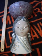 Tell Me What It's Worth 😀😀😀 Lladro Eskimo Girl Fruit Bowl Figurine picture