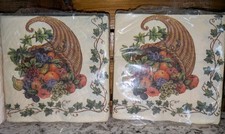 VINTAGE THANKSGIVING PAPER NAPKINS LOT OF 3 - Forget Me Not American Greetings picture