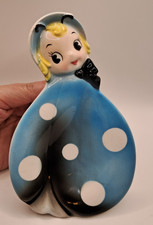 RARE VTG Northern Imports Blue Ladybug Spoon Rest Trinket Dish Anthropomorphic picture